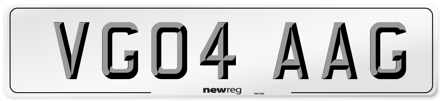 VG04 AAG Number Plate from New Reg